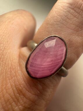 Rare rose cut genuine ruby ring solid sterling